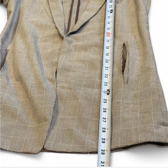 Rachel Zoe Tan Blazer with Textured Fabric and Open Front - Picture 7 of 7